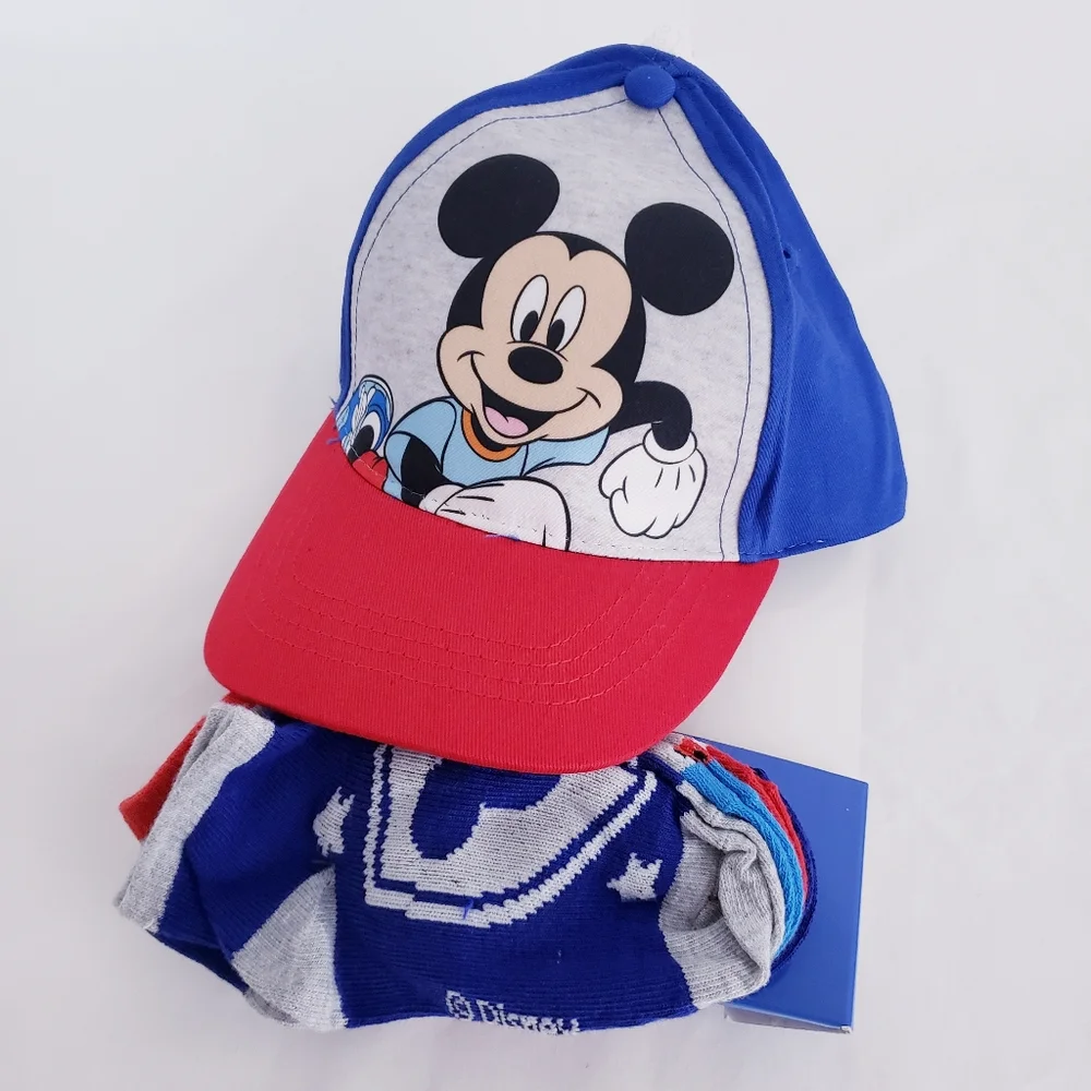 Mickey Toddler baseball hat and 4 ankle socks